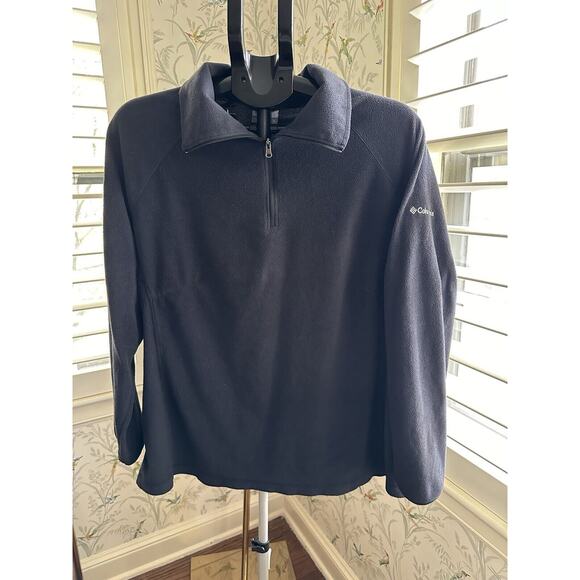 Columbia 1/4th Zip Black Fleece Women's Size 1X - Picture 1 of 6